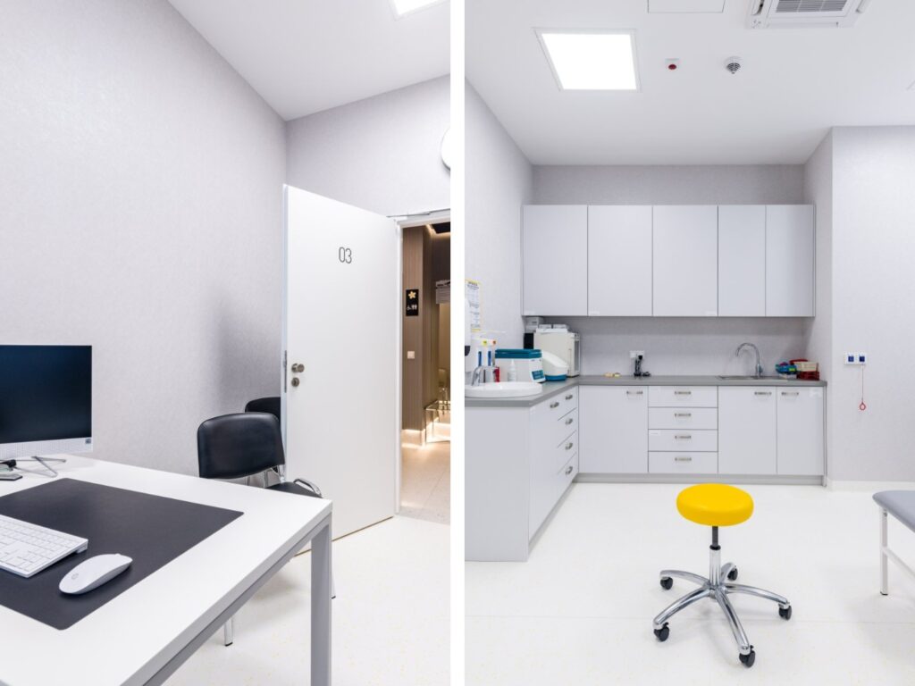Gabinet lekarski i gabinet zabiegowy Poradni Medycyny Podróży Medellan w przychodni BodyClinic